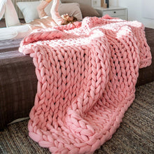 Load image into Gallery viewer, 2019 Nordic coarse wool hand-woven blanket  knitted    sofa cover  thick  Christmas gift