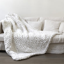 Load image into Gallery viewer, 2019 Nordic coarse wool hand-woven blanket  knitted    sofa cover  thick  Christmas gift