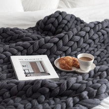 Load image into Gallery viewer, 2019 Nordic coarse wool hand-woven blanket  knitted    sofa cover  thick  Christmas gift