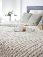 Load image into Gallery viewer, 2019 Nordic coarse wool hand-woven blanket  knitted    sofa cover  thick  Christmas gift